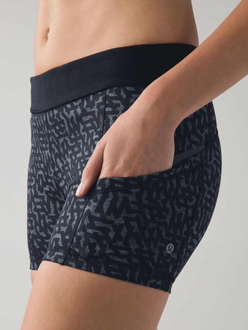 Lululemon What The Sport Short Heathered Net Pop Black Multi